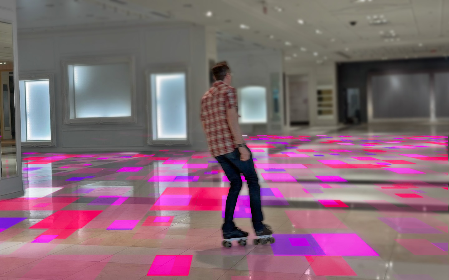 One last lap in the Forever 21 building…
